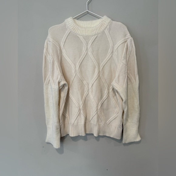 PETITE STUDIO by Keeley Wool Knit Sweater Ivory Size Small 1711 - Picture 5 of 14